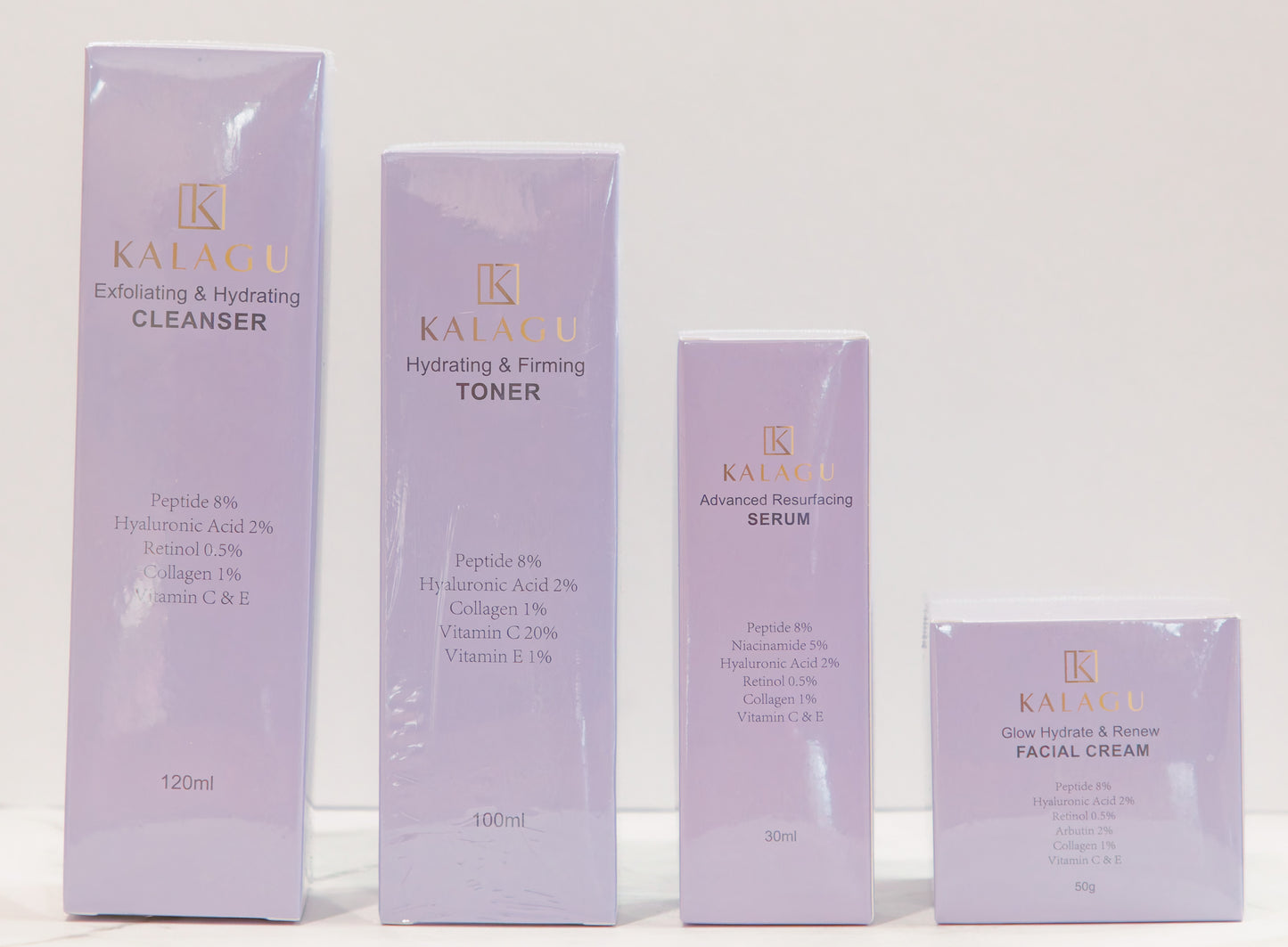 Kalagu Premium Quality Retinol, Peptide and Alpha Arbutin Skin Care Set - Resurfacing, Firming and Nourishing